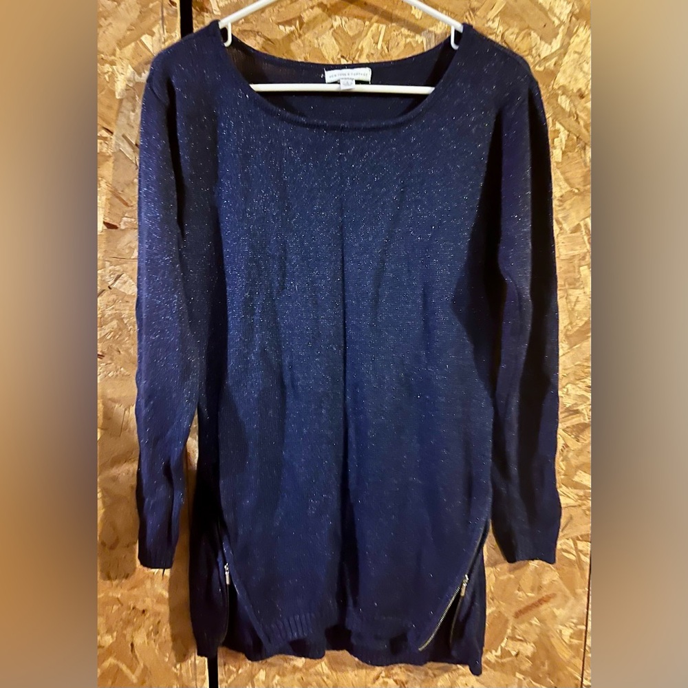 New York & Company Sparkling Navy Sweater